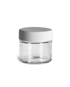 Antylia Cole-Parmer Essentials Straight-Sided Round Jar, Clear Glass, 30mL (1 oz); 48/CS