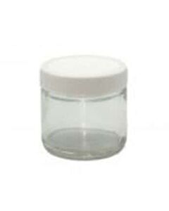 Antylia Cole-Parmer Essentials Straight-Sided Round Jar, Clear Glass, 60mL (2 oz ); 24/CS