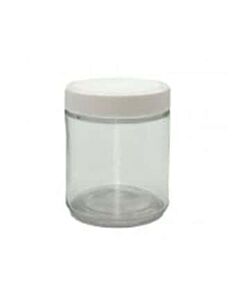 Antylia Cole-Parmer Essentials Straight-Sided Round Jar, Clear Glass, 125mL (4 oz); 24/CS