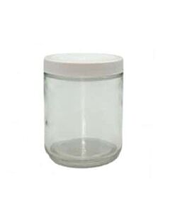 Antylia Cole-Parmer Essentials Straight-Sided Round Jar, Clear Glass, 250mL (8.5 oz); 24/CS