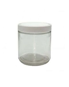 Antylia Cole-Parmer Essentials Straight-Sided Round Jar, Clear Glass, 500mL (17 oz); 12/CS