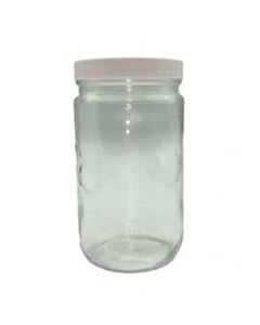 Antylia Cole-Parmer Essentials Straight-Sided Round Jar, Clear Glass, 1000mL (34 oz); 12/CS
