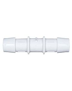 Antylia Cole-Parmer Hose Barb Fitting, Straight Union, White Nylon, Cleanroom Packed, 3/8" ID; 10/Pk