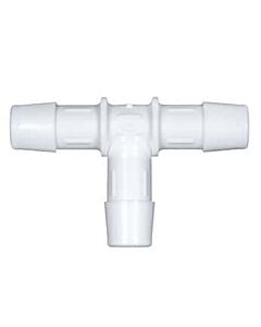 Antylia Cole-Parmer Hose Barb Fitting, Tee Union, White Nylon, Cleanroom Packed, 1/8" ID; 10/Pk