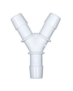 Antylia Cole-Parmer Hose Barb Fitting, Y Union, White Nylon, Cleanroom Packed, 5/8" ID; 10/Pk