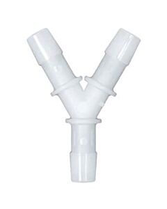 Antylia Cole-Parmer Hose Barb Fitting, Y Union, Natural Nylon, Cleanroom Packed, 5/16" ID; 10/Pk