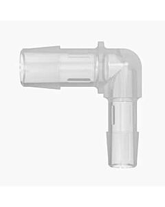 Antylia Cole-Parmer Hose Barb Fitting, Reducing Elbow, Animal-Derivative-Free Polypropylene, Cleanroom Packed, 1/2" ID x 3/8" ID; 10/Pk