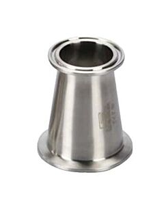 Antylia Cole-Parmer Fitting, 316L Stainless Steel, Straight, Concentric Sanitary Clamp Reducer, 1-1/2" x 1"