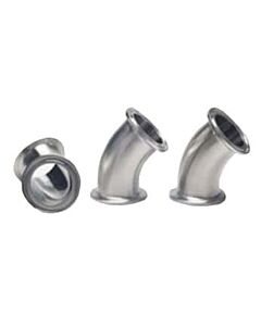 Antylia Cole-Parmer Fitting, 316L Stainless Steel, 45° Elbow, Sanitary Clamp Union, 3/4