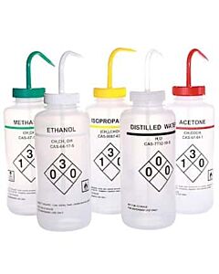 Antylia Cole-Parmer Essentials Safety Wash Bottle, LDPE, Vented, Assorted, 500mL (16oz); 6/PK
