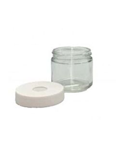 Antylia Cole-Parmer Essentials Pre-Cleaned EPA Wide-Mouth Septa Jar, Clear Glass, 60mL (2 oz ), 24/CS