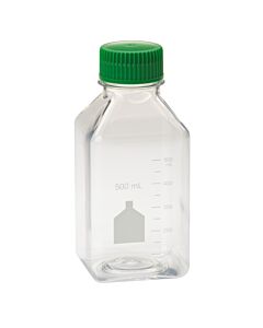 Celltreat 500mL Media Bottle, Square, PET, Individually Wrapped, Sterile