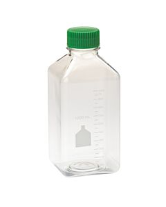 Celltreat 1000mL Media Bottle, Square, PET, Individually Wrapped, Sterile