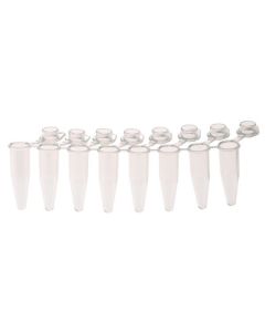 Celltreat PCR 8-Strip Tubes, 0.2mL, Separable, Attached Dome Caps, Clear