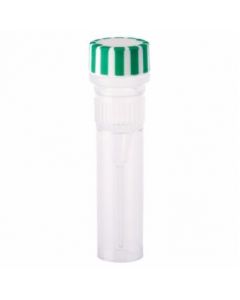 Celltreat 0.5mL Screw Top Micro Tube and Cap Assembly, Green Grip Cap With Integrated O-Ring, Self-Standing, Grip Band, Sterile