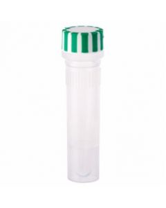 Celltreat 1.5mL Screw Top Micro Tube and Cap Assembly, Green Grip Cap With Integrated O-Ring, Self-Standing, Grip Band, Sterile