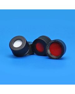 Chemglass Life Sciences Preassembled Closure And Septa, Black, Gpi 13-425, .065" Red Ptfe/Silicone Septa