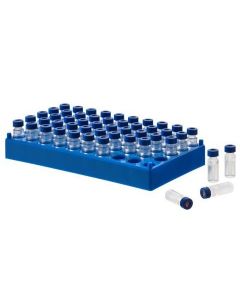 Chemglass Life Sciences Storage Rack, Polyethylene: Holds 50 12x32mm Vials