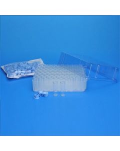 Chemglass Life Sciences Convenience Pack, 1.0ml Amber Glass 8x40mm Wisp Shell Vial, Starburst Plug