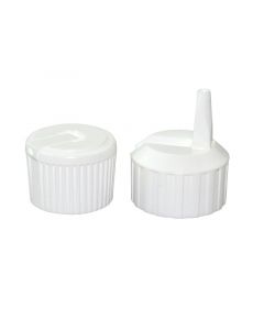 Qorpak 24-410 White Polyethylene Unlined Flip Top Cap