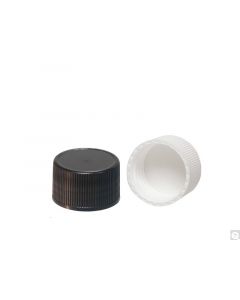 Qorpak 38-439 Black Ribbed Polypropylene Acid Cap With F422 Foam/Pe Liner