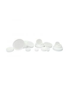 Qorpak 28-400 White Ribbed Polypropylene Cap With Pulp/Vinyl Liner, Packed In Bags Of 12