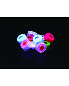 Qorpak 11mm Blue Ldpe Snap Top Cap With Ptfe/Red Rubber Septa