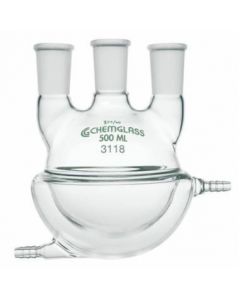 Chemglass Life Sciences Cg-1537-24 Heavy-Wall Vertical Half Jacketed Flask, 250 Ml