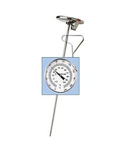 Antylia Digi-Sense Stainless Steel Bimetal Pocket Thermometer, 2" Dial, Poly Lens, 8" Stem, 25 to 125F (-4 to 52C), F Div