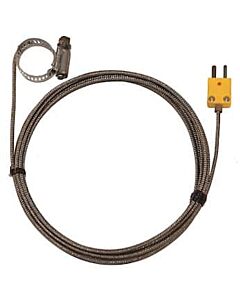 Antylia Digi-Sense Type-K Hose Clamp Probe 0.44 -1.00 OD Mini-Connector, Grounded 10ft SS Braid Cable