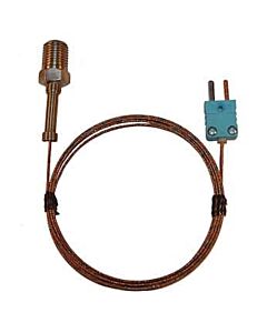 Antylia Digi-Sense Type-T Pipe Plug Probe SS 1 / 4" NPT (M) Mini-Connector, Flush Grounded 5ft Cable