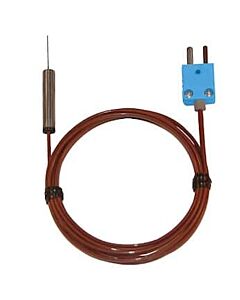 Antylia Digi-Sense Type-T Hypodermic Probe Mini-Connector, 2.25" L .063 Dia Grounded 2.5ft FEP Cable
