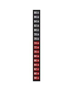 Antylia Digi-Sense Reversible 16-Point Vertical Temperature Label Black/Red, 14-31C/58-88F; 10/Pk