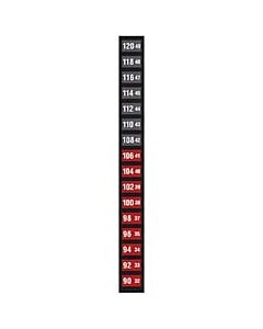 Antylia Digi-Sense Reversible 16-Point Vertical Temperature Label Black/Red, 32-49C/90-120F; 10/Pk