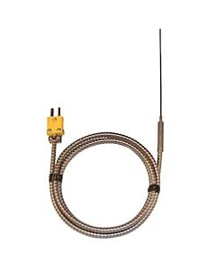 Antylia Digi-Sense Type-K Hypo Tip Probe 4" L Mini-Connector, SS .063" Dia Grounded 4ft Armored Cable
