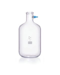 DWK DURAN® GLS 80® Laboratory Bottle, baffled, wide mouth, clear, with screw cap and pouring ring, PP, blue, 250 mL