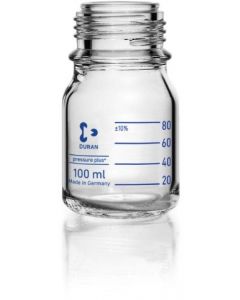 DWK DURAN® pressure plus+ GL 45 Laboratory Bottle, clear, without screw cap and pouring ring, 1000 mL