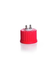 DWK DURAN® GL 45 Stainless Steel Connector Cap (PBT, red), with 1-port, with O-ring (silicone)