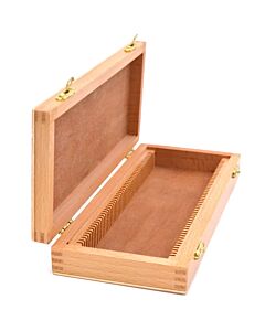 Eisco Labs Wooden Slide Box For 50 Slides, With Latches- Fits 75x25mm Slides - Eisco Labs