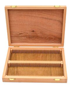 Eisco Labs Wooden Slide Box For 100 Slides, With Latches- Fits 75x25mm Slides - Eisco Labs