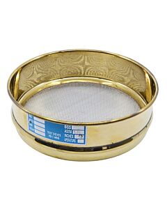 Eisco Labs Test Sieve, 8 Inch - Full Height - Astm No. 18 (1.0mm) - Brass Frame With Stainless Steel Wire Mesh - Eisco Labs