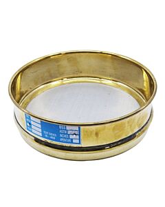 Eisco Labs Test Sieve, 8 Inch - Full Height - Astm No. 120 (125µm) - Brass Frame With Stainless Steel Wire Mesh - Eisco Labs