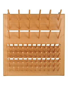 Eisco Labs Wooden Draining Rack, Mountable - Accommodates 90 Pieces Of Labware - Eisco Labs