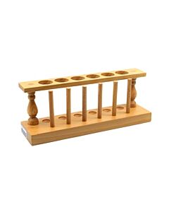 Eisco Labs Wooden Test Tube Stand & Draining Rack - Holds 6 Tubes