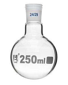 Eisco Labs Boiling Flask With 24/29 Joint, 250ml - Round Bottom, Interchangeable Screw Thread Joint - Borosilicate Glass - Eisco Labs