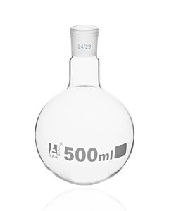 Eisco Labs Boiling Flask With 24/29 Joint, 500ml - Round Bottom, Interchangeable Screw Thread Joint - Borosilicate Glass - Eisco Labs