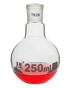 Eisco Labs Boiling Flask With 19/26 Joint, 250ml Capacity, Flat Bottom, Interchangeable Screw Thread Joint, Borosilicate Glass - Eisco Labs