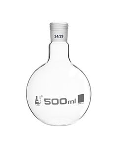 Eisco Labs Boiling Flask With 24/29 Joint, 500ml Capacity, Flat Bottom, Interchangeable Screw Thread Joint, Borosilicate Glass - Eisco Labs