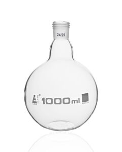 Eisco Labs Boiling Flask With 24/29 Joint, 1000ml - Flat Bottom, Interchangeable Screw Thread Joint - Borosilicate Glass - Eisco Labs