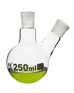 Eisco Labs Flask Distillation Round Bottom - One Oblique Neck - Screw Thread, 250 Ml, 24/29